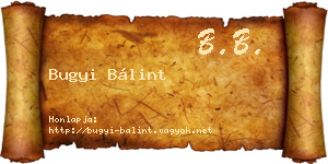 Bugyi Bálint névjegykártya