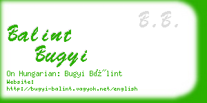 balint bugyi business card